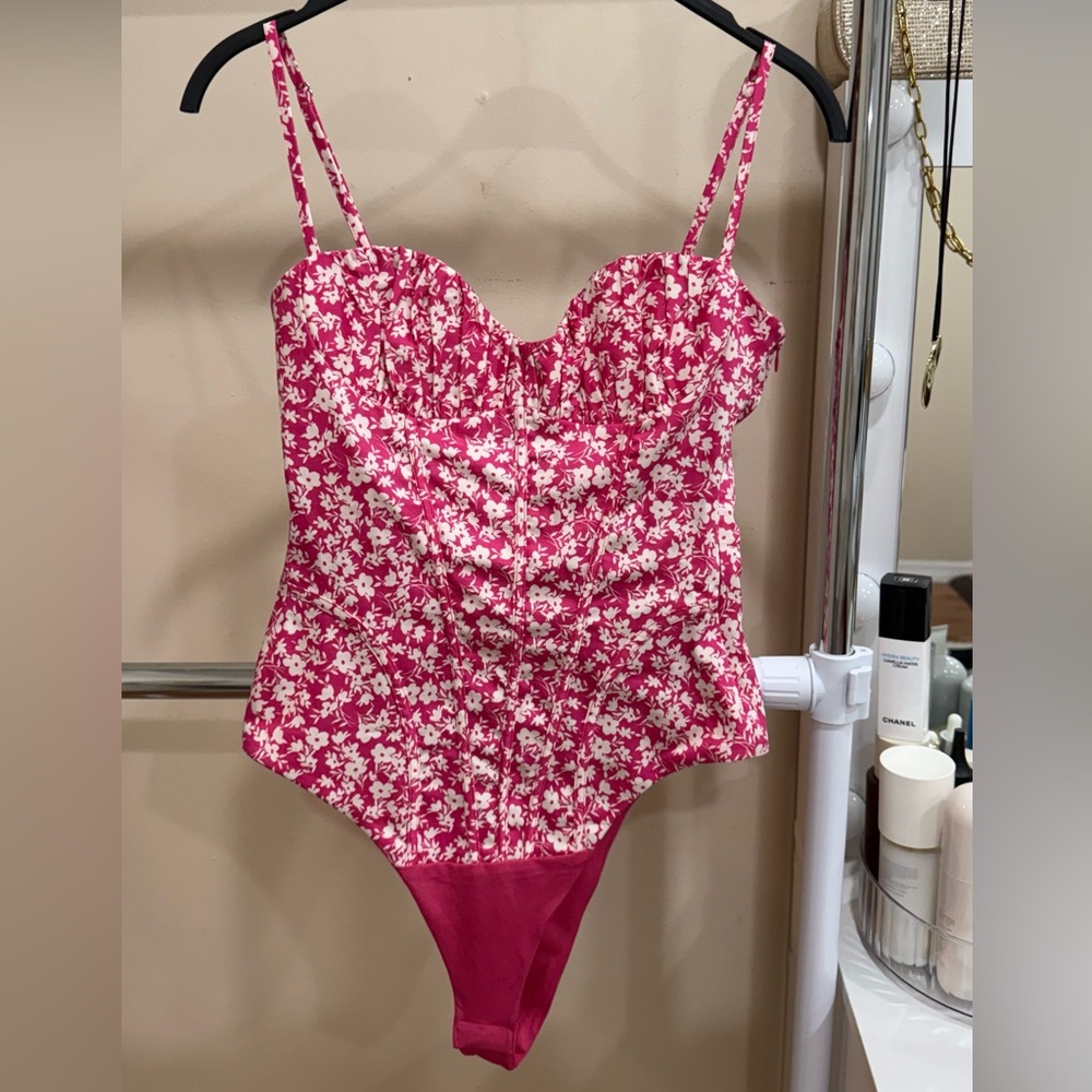 ZARA Floral Corset Bodysuit – Size XS